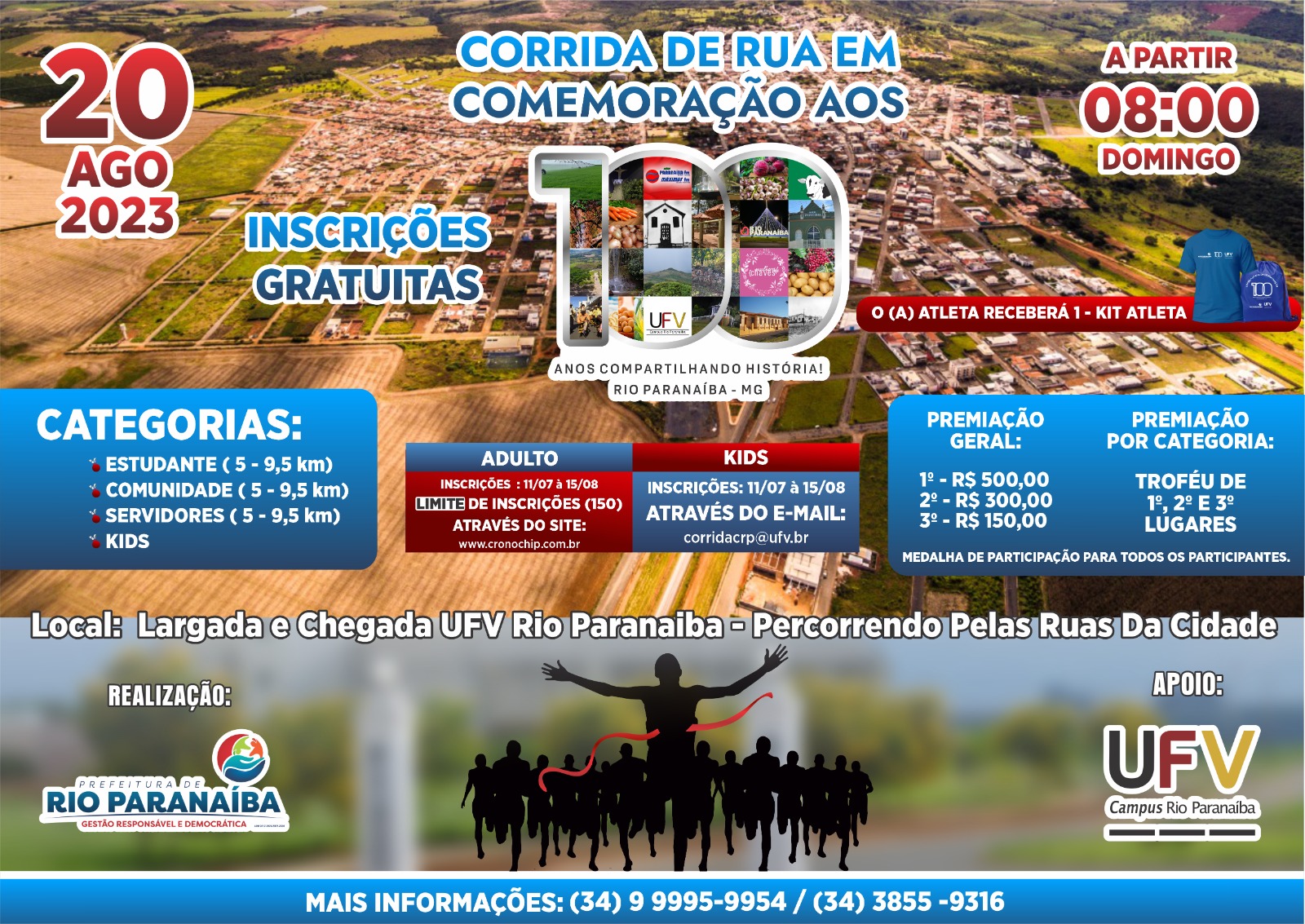 Imagem CORRIDA DE RUA CENTENÁRIO RIO PARANAÍBA- 2023