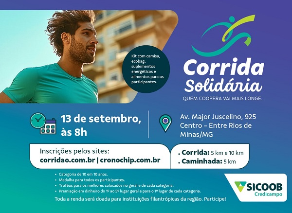 Imagem CORRIDA SOLIDÁRIA E CAMINHADA SICOOB CREDICAMPO