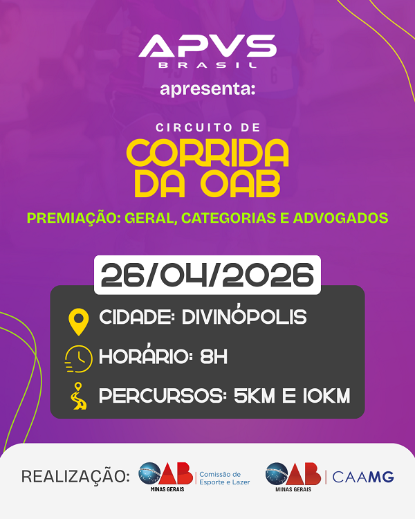 Imagem CORRIDA OAB - ETAPA DIVINÓPOLIS