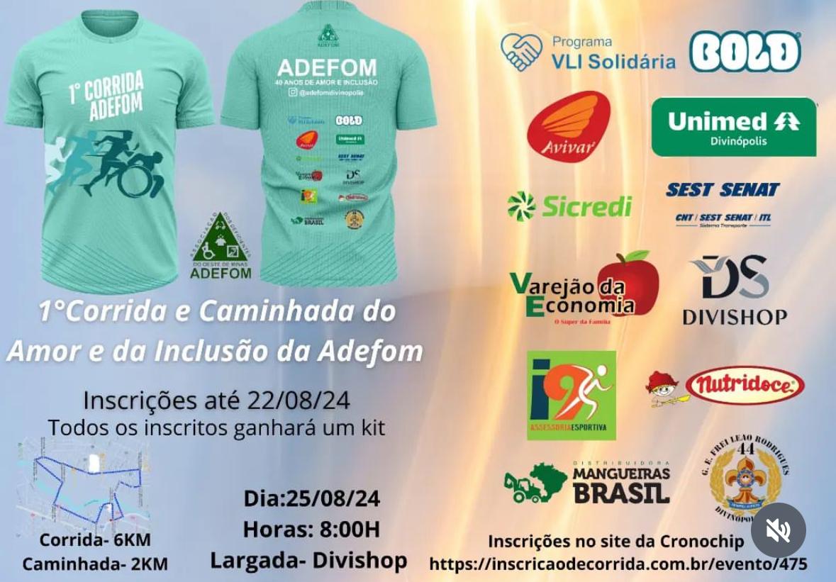 Imagem 1ª CORRIDA DO AMOR E DA INCLUSÃO - ADEFOM